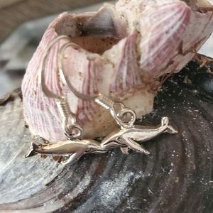 NWT Sterling Silver Whale Earrings